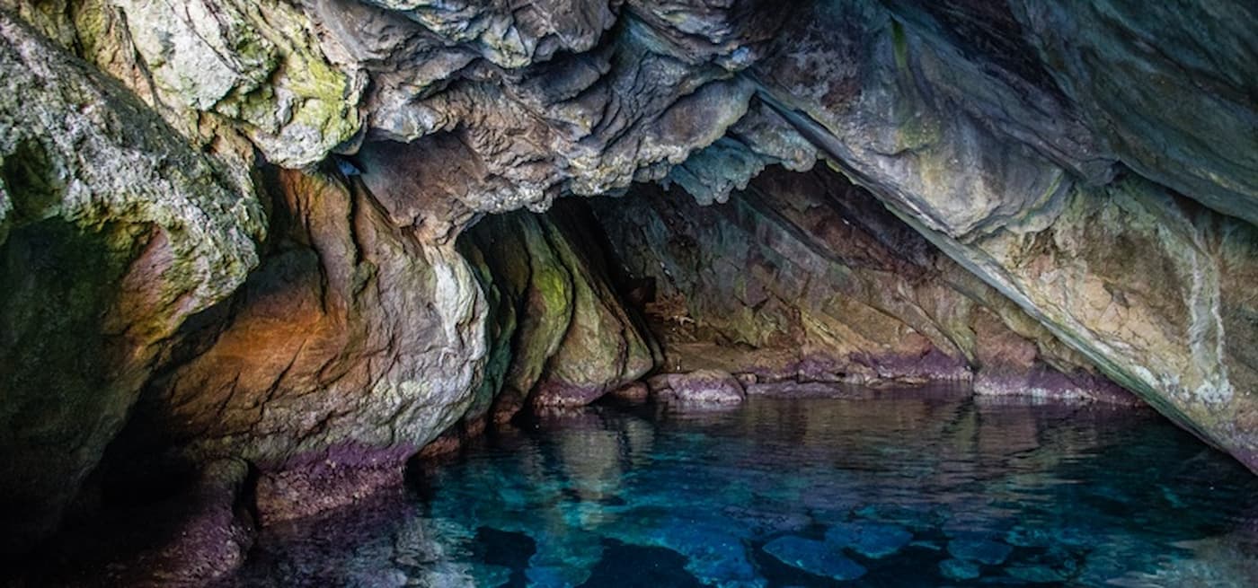 Crystal clear cave water