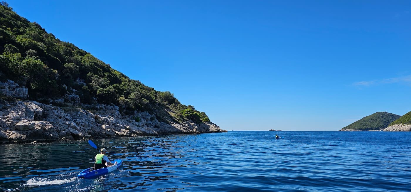 Exploring Blue Cave by kayak